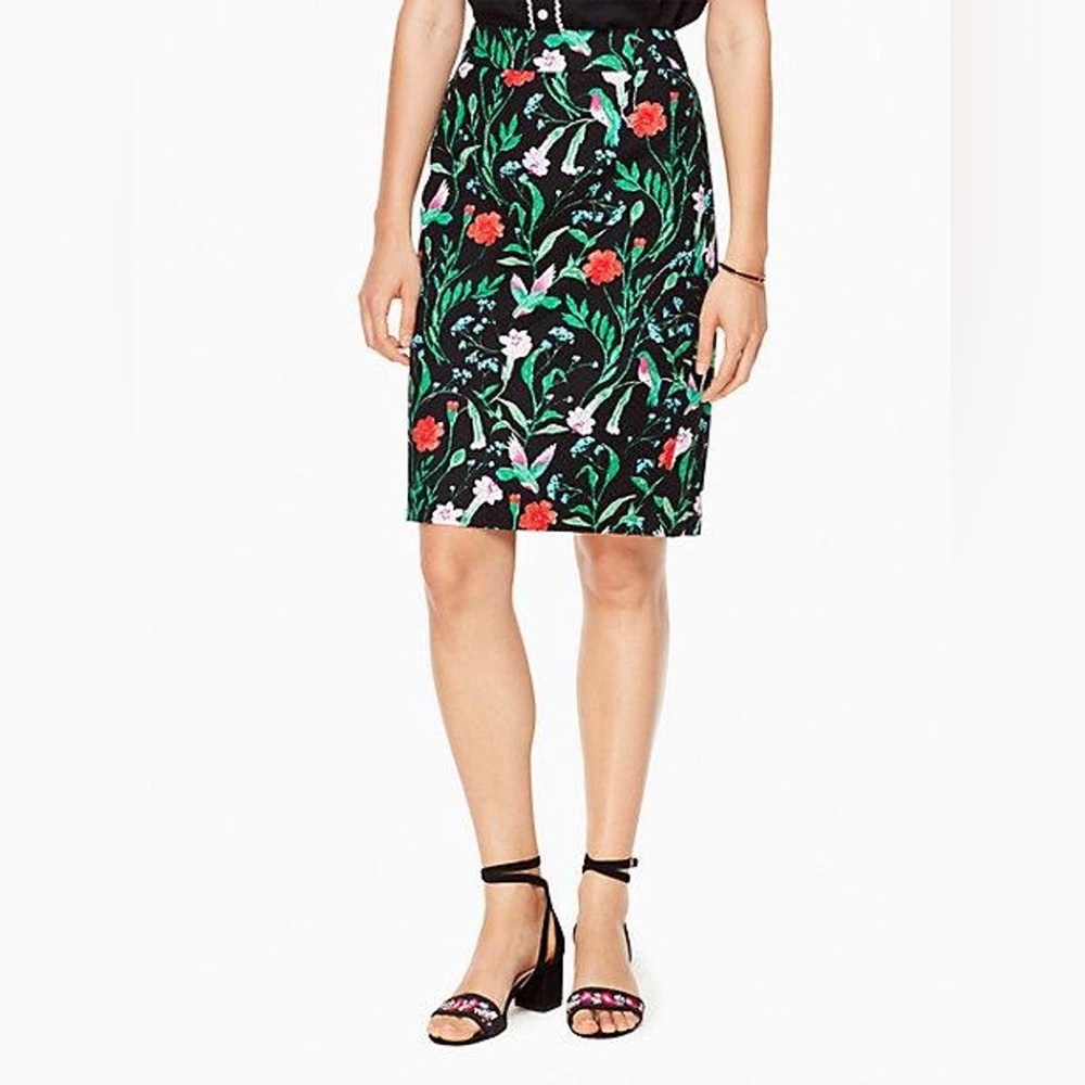 Kate Spade Hummingbird Floral Pencil Skirt